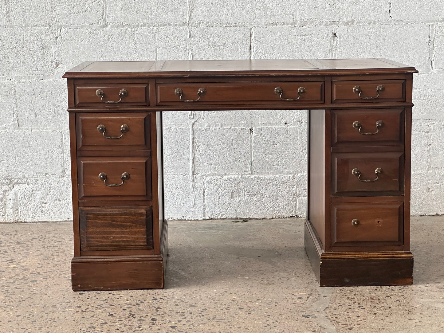 Antique Leather Top Desk