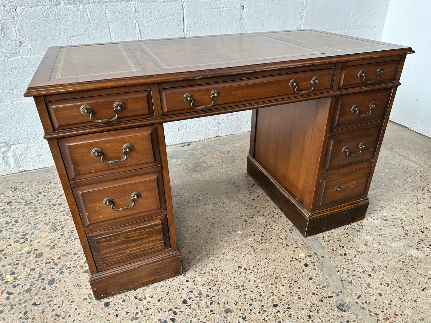 Antique Leather Top Desk