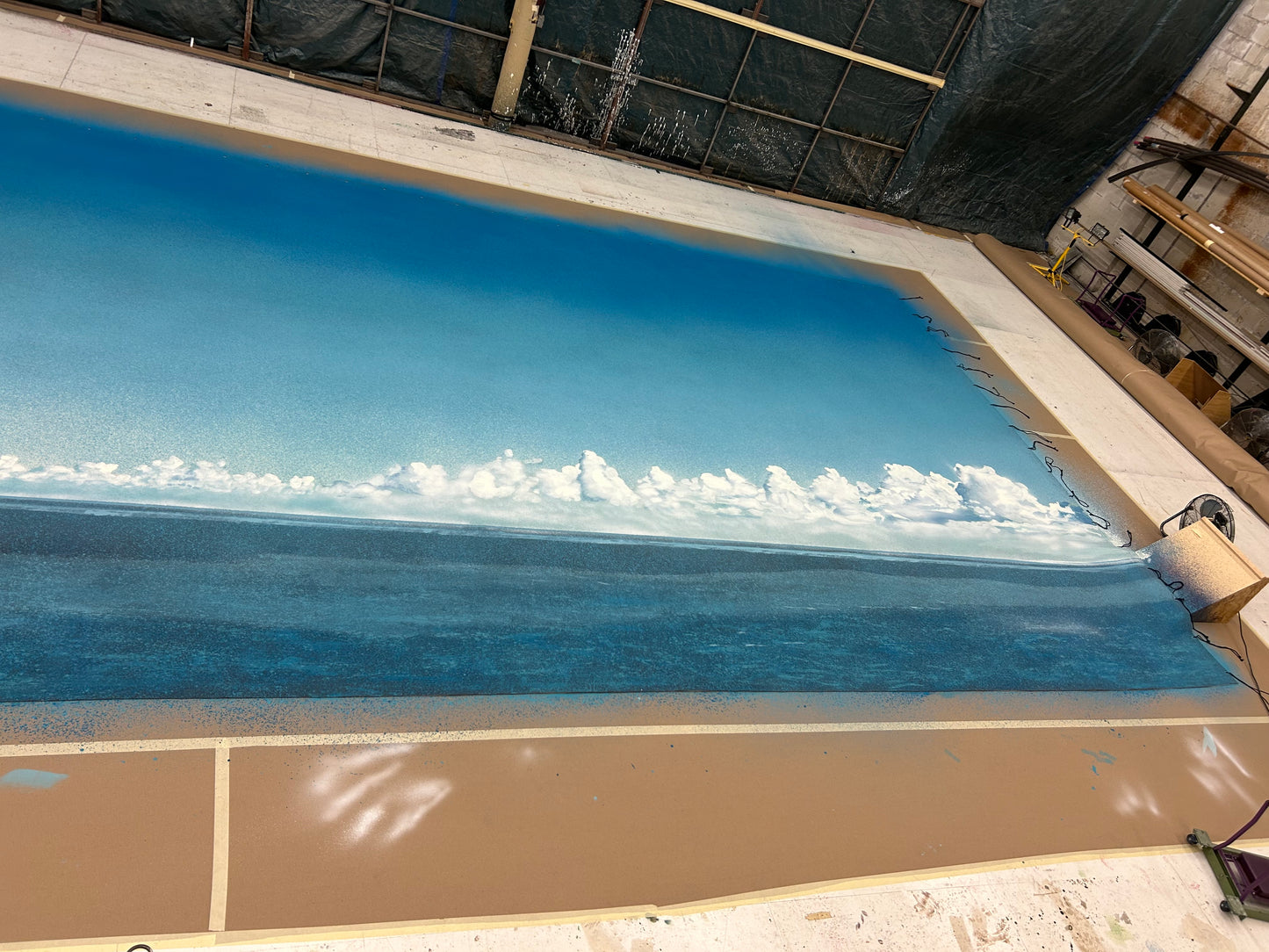 Sea with Cumulus Clouds Backdrop