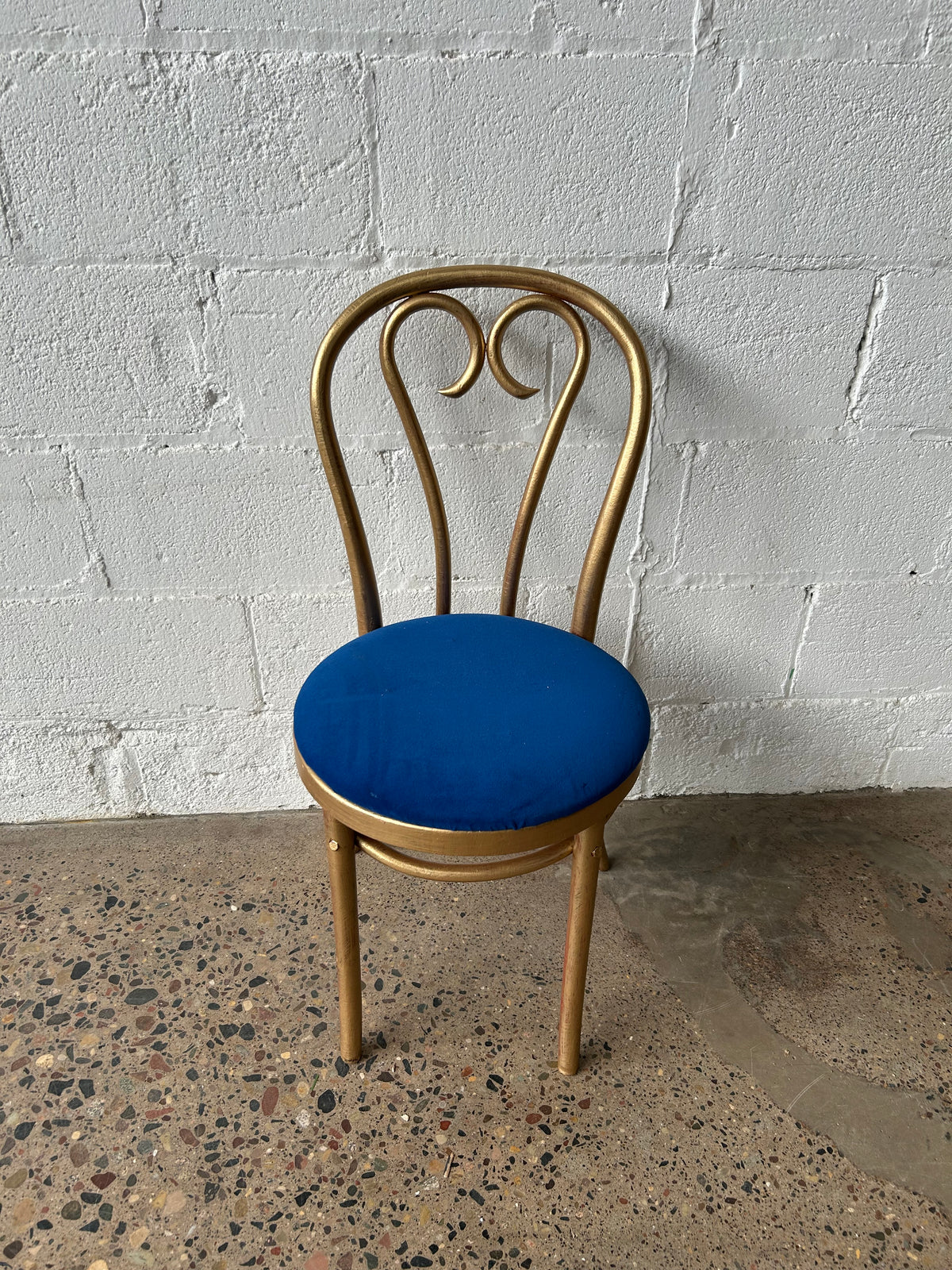 Paintable Heart Back Bentwood with Blue Seats