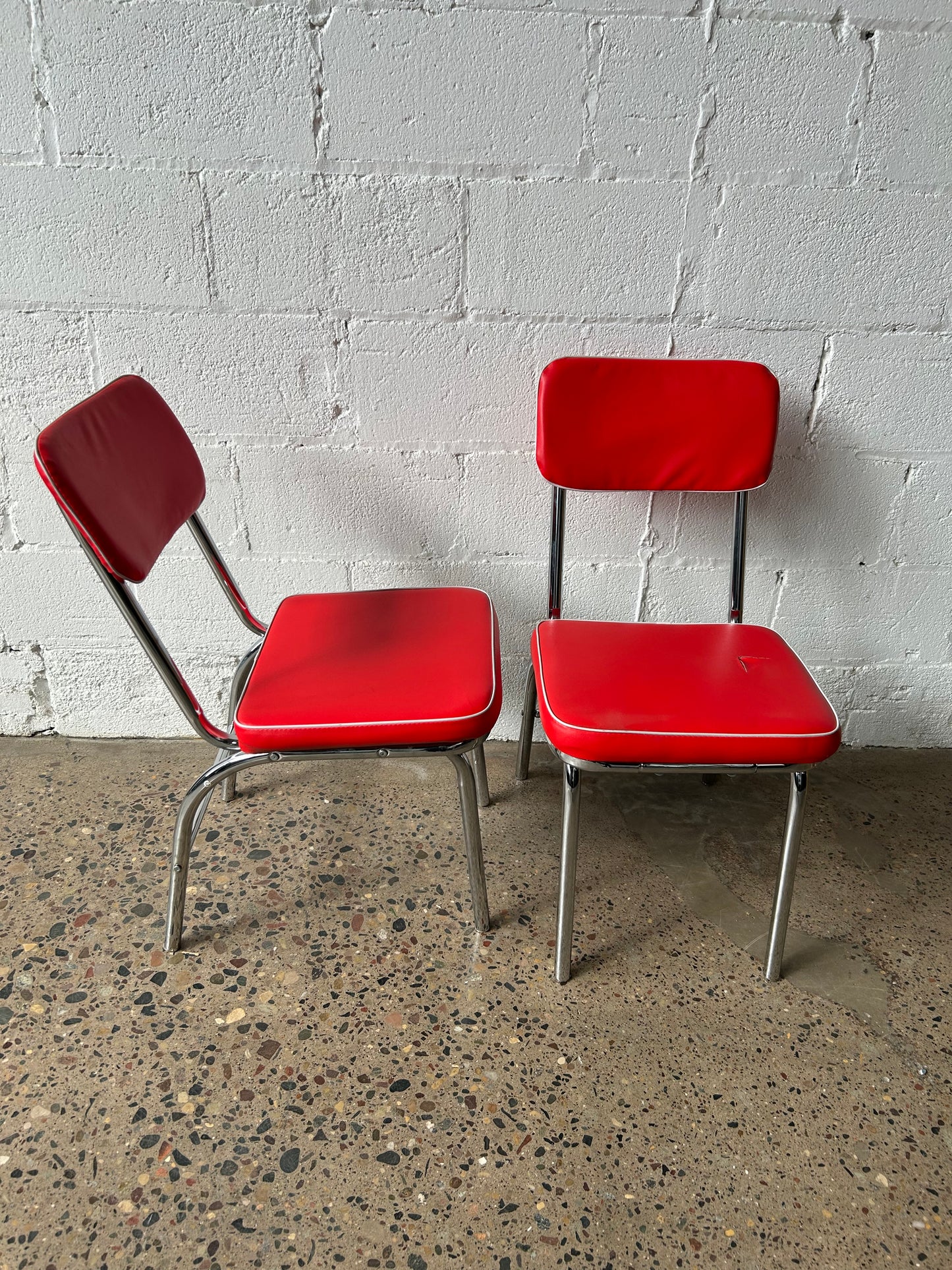 Red Vinyl Diner Chairs (set of 4)
