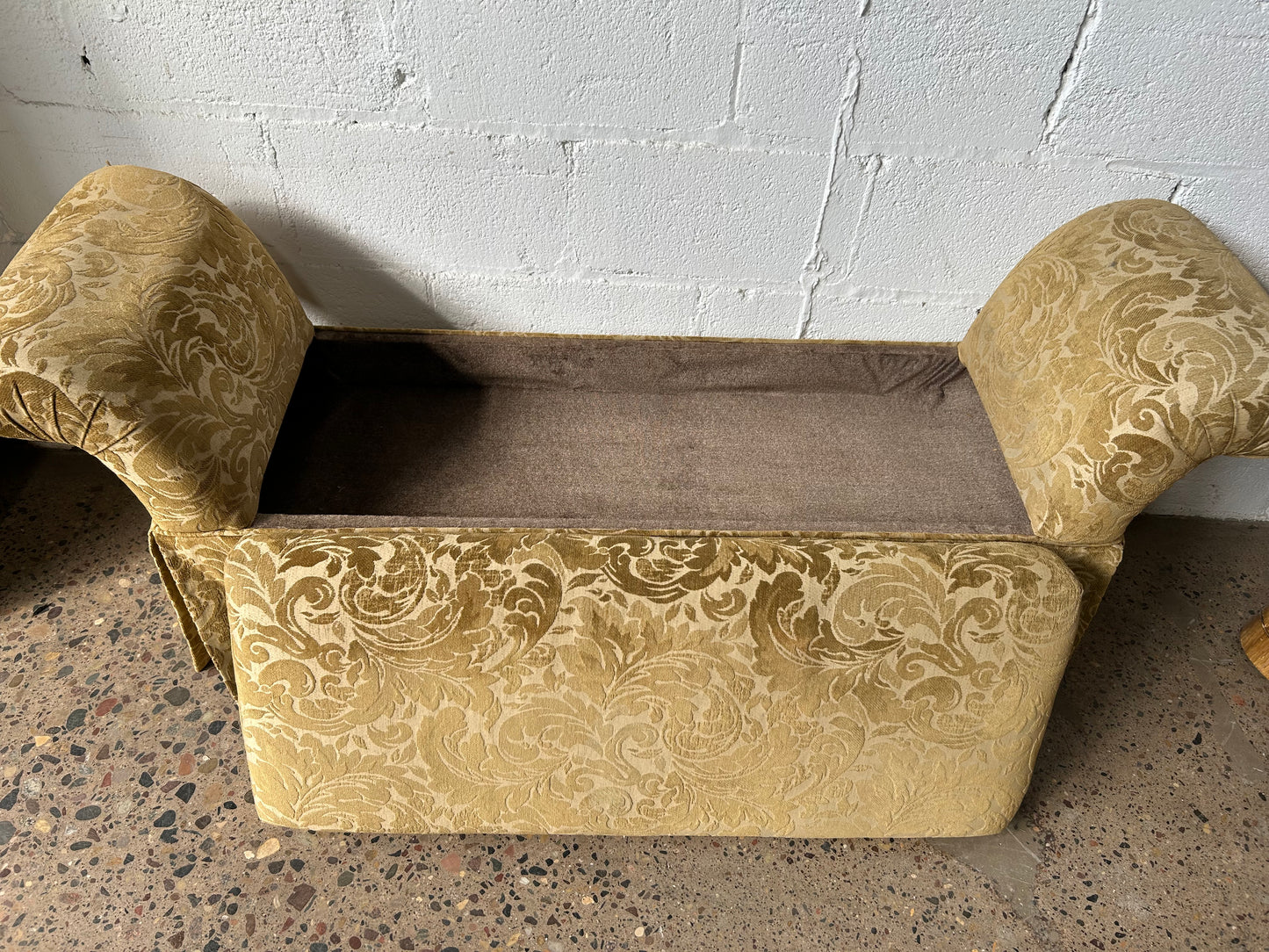 Gold Upholstered Bed Bench