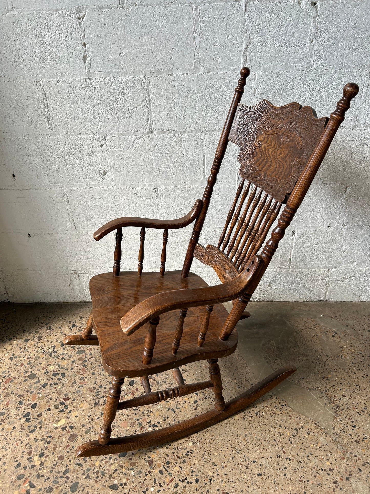 Carved Wooden Rocking Chair