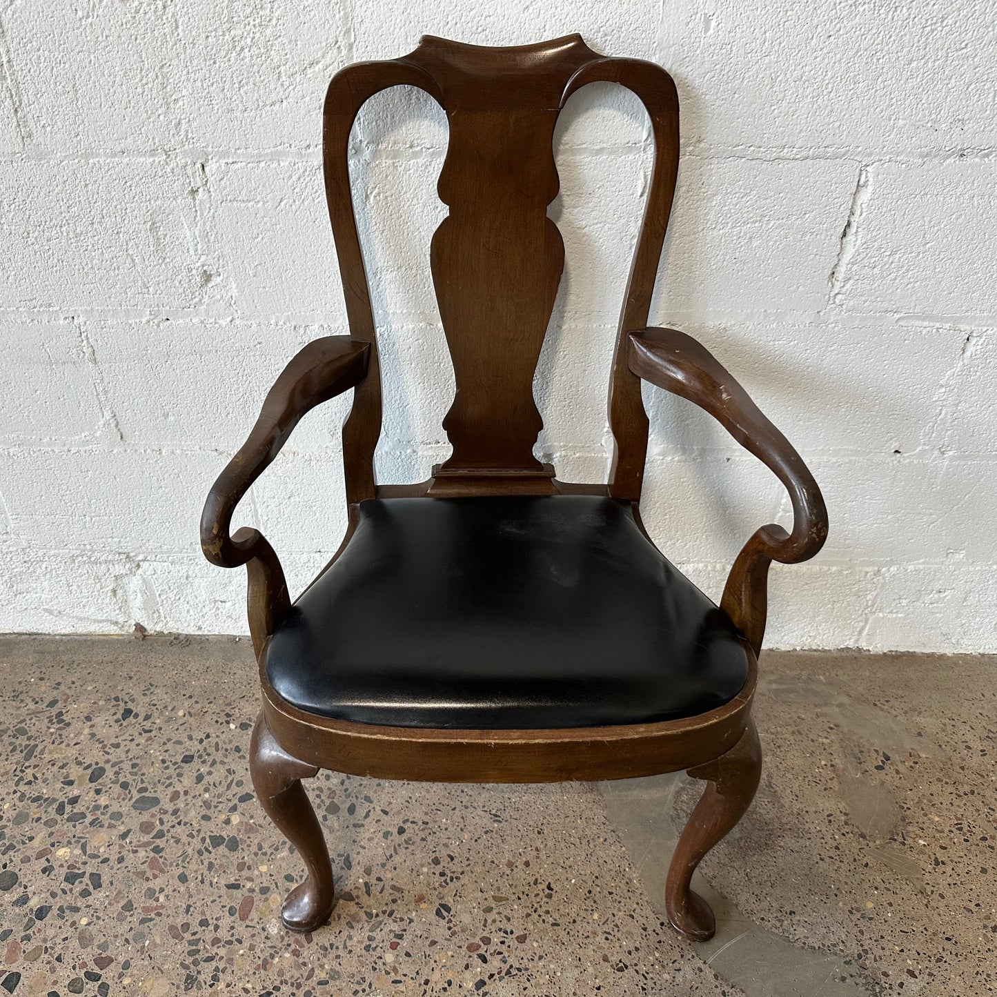 Scroll Back Wood Chair