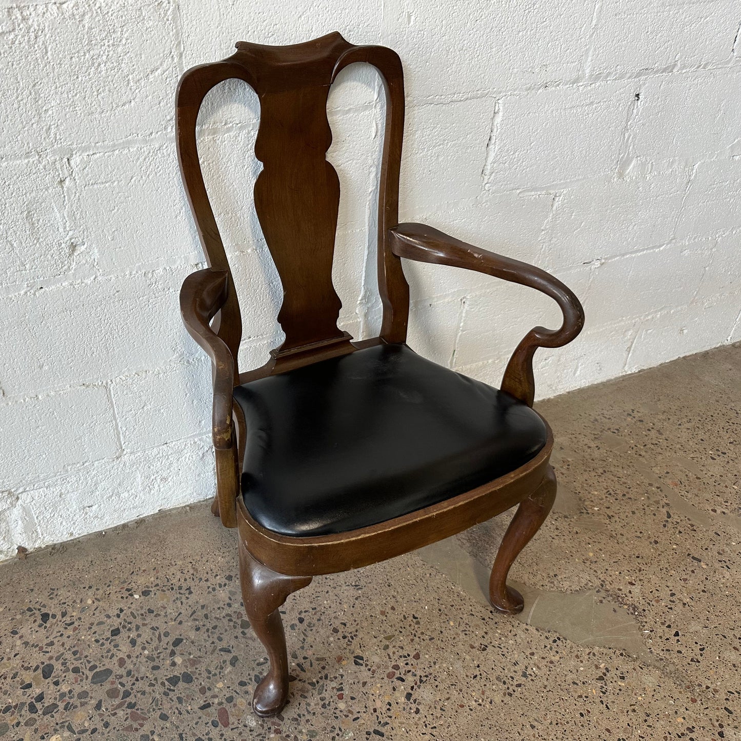 Scroll Back Wood Chair