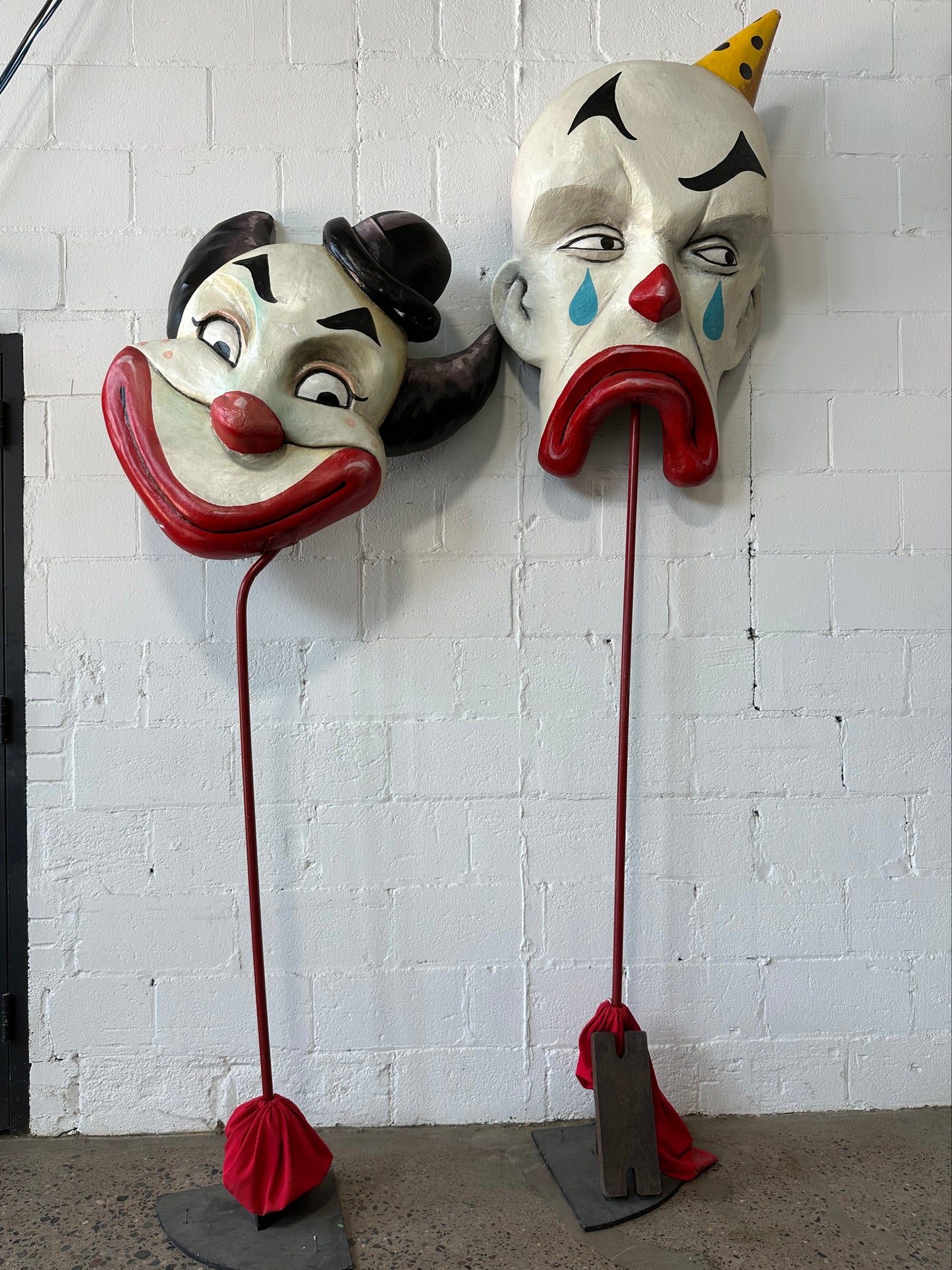 Clown Heads with Stands