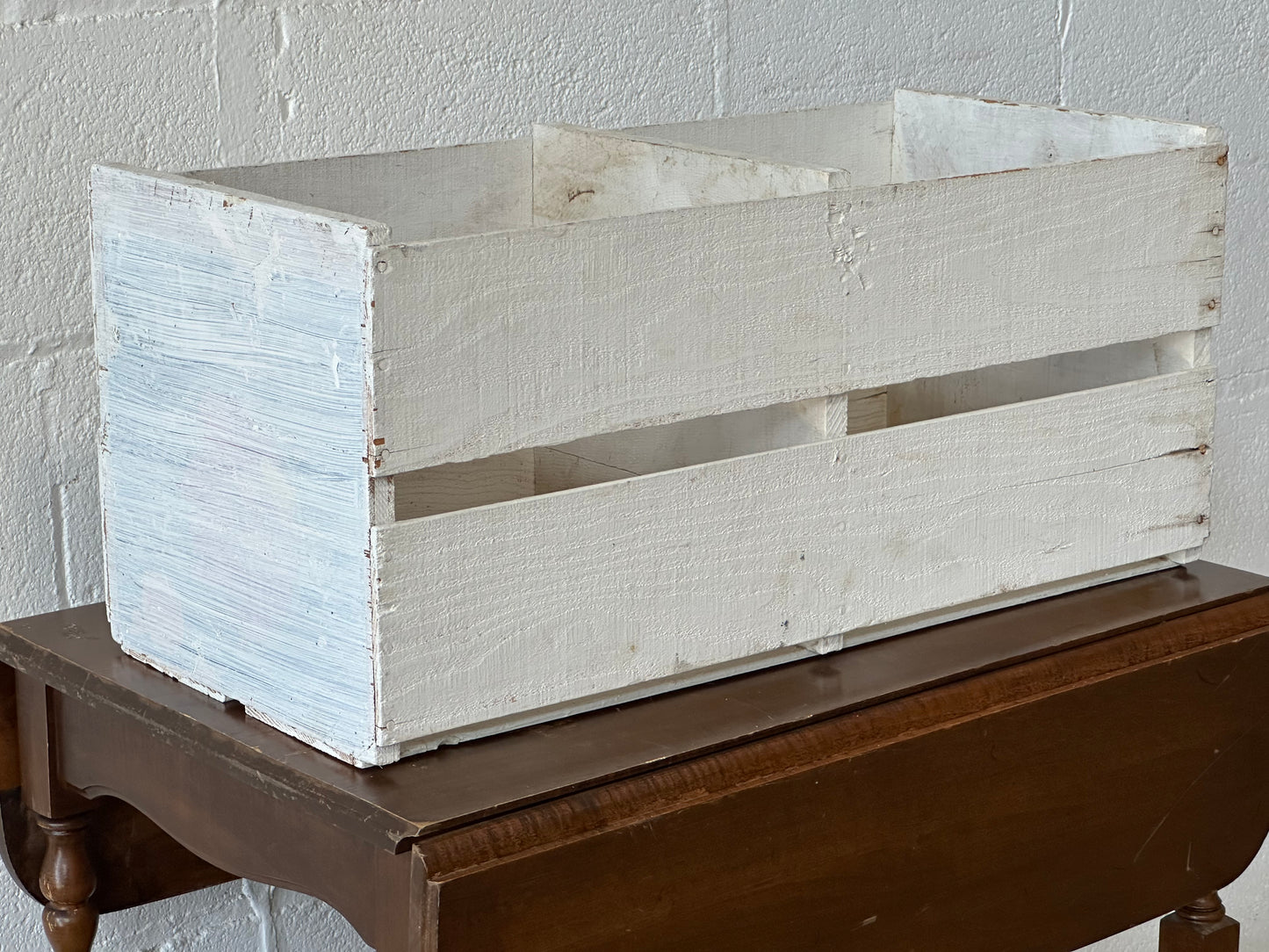 White Open Slat Crate