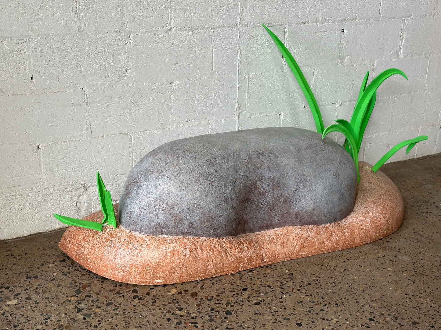 Cartoony Rock with Sand and Grass