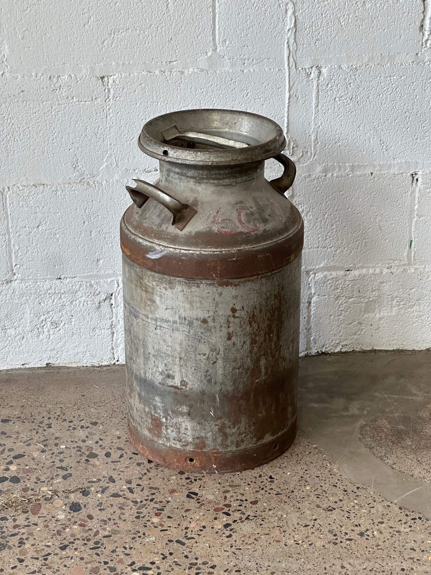 Silver Weathered Milk Pail
