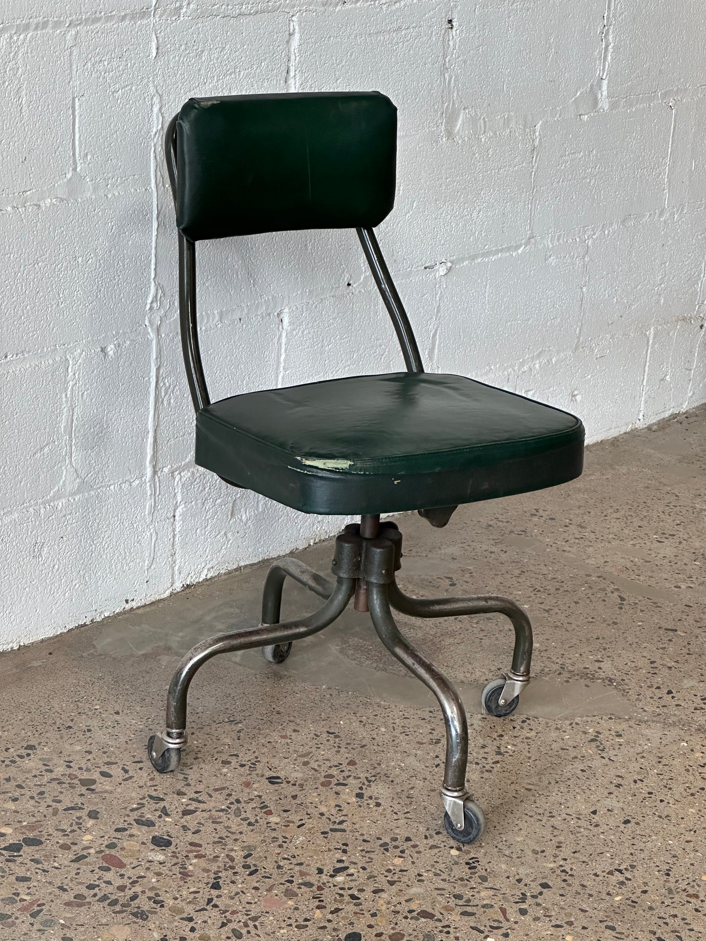 Green Vintage Rolling Desk Chair