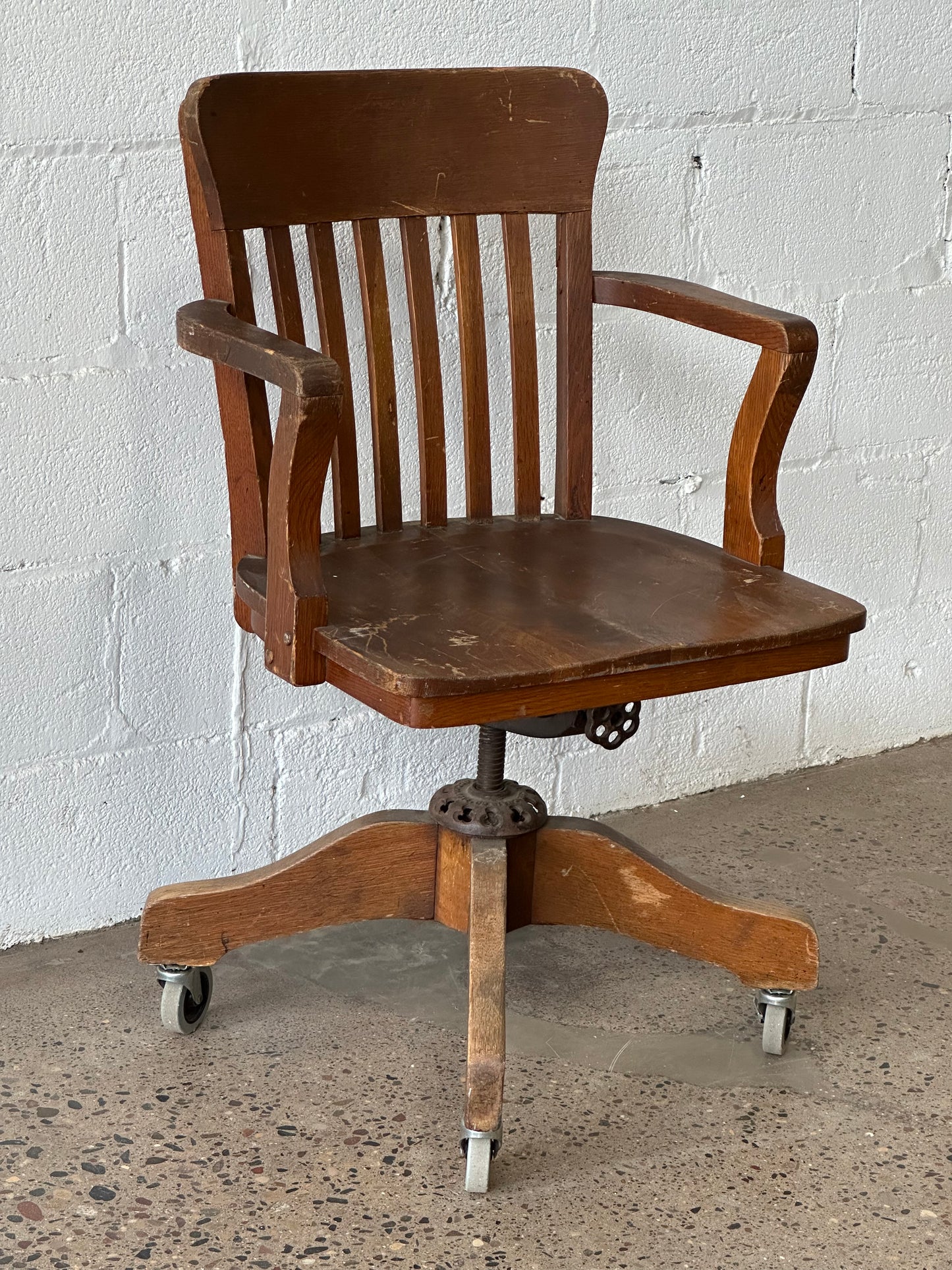 Mid-Century Desk Chair with Rounded Arms
