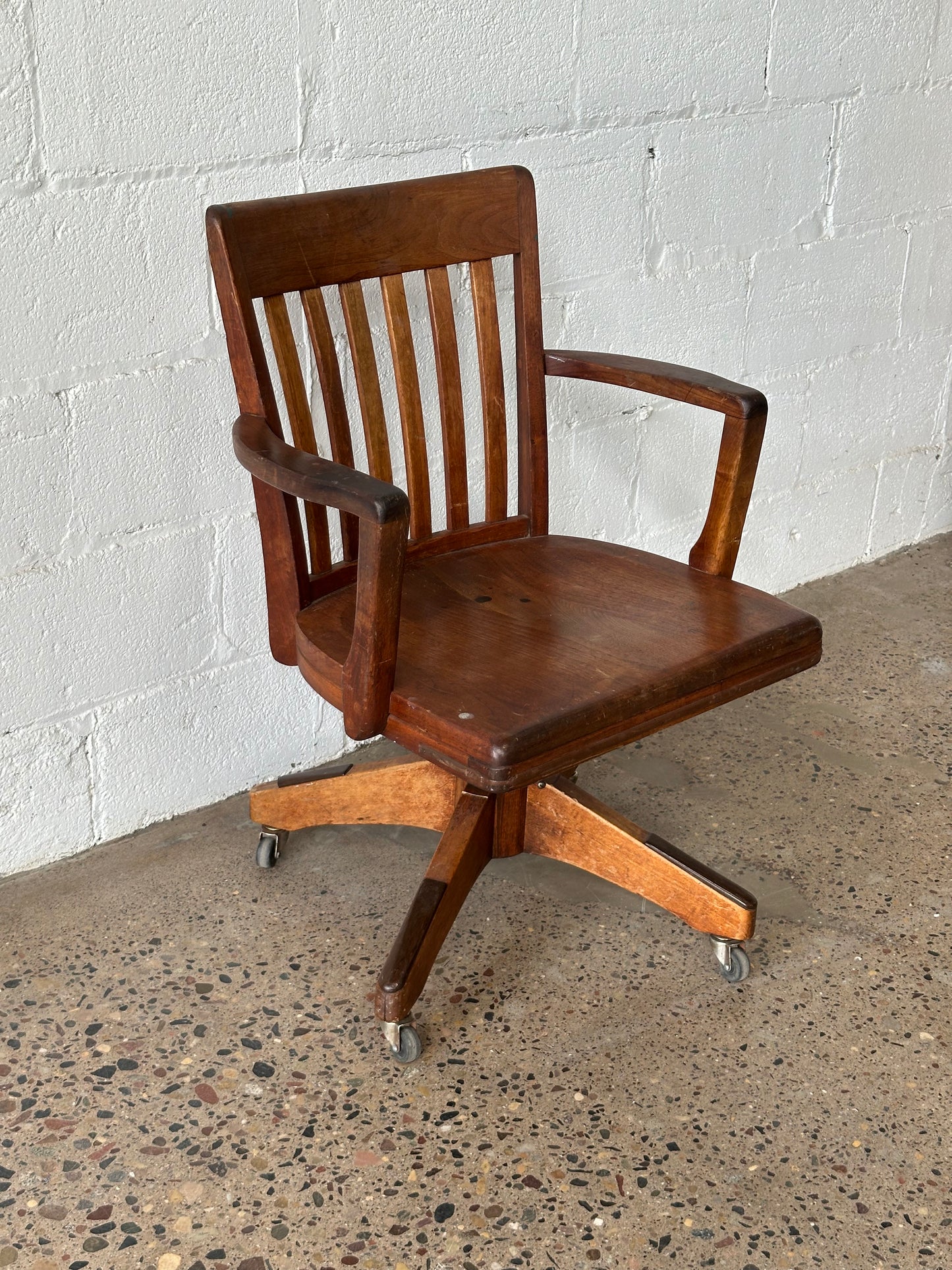 Mid-Century Desk Chair with Square Arms
