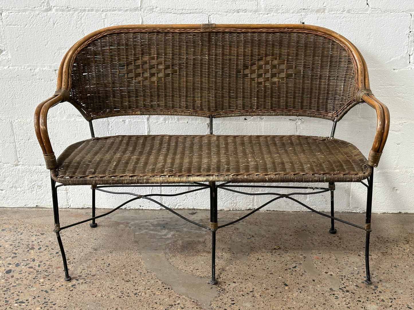 Wicker Metal Bench