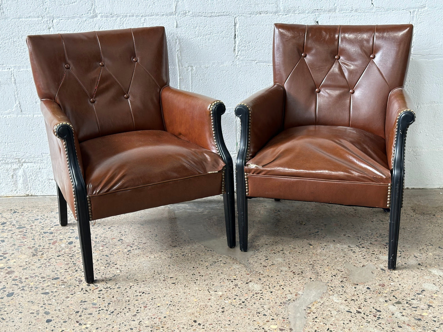 Brown and Brass Hardware Chair