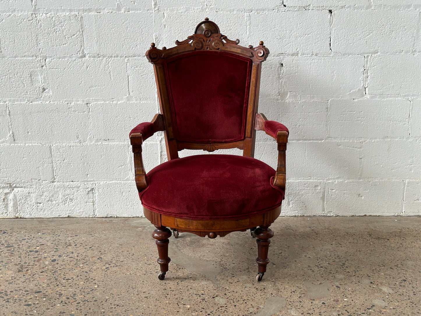 Red Velvet Club Chair
