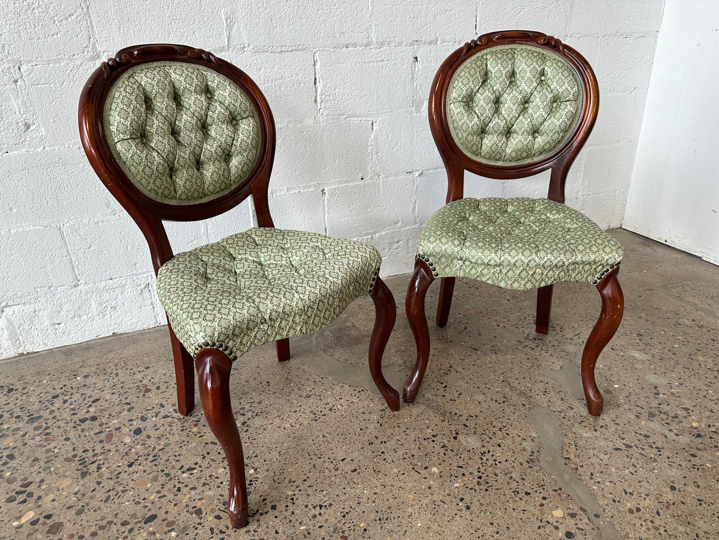 Pale Green Tufted Chair