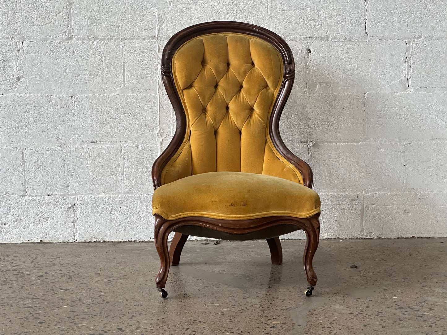 Mustard Velvet Slipper Chair