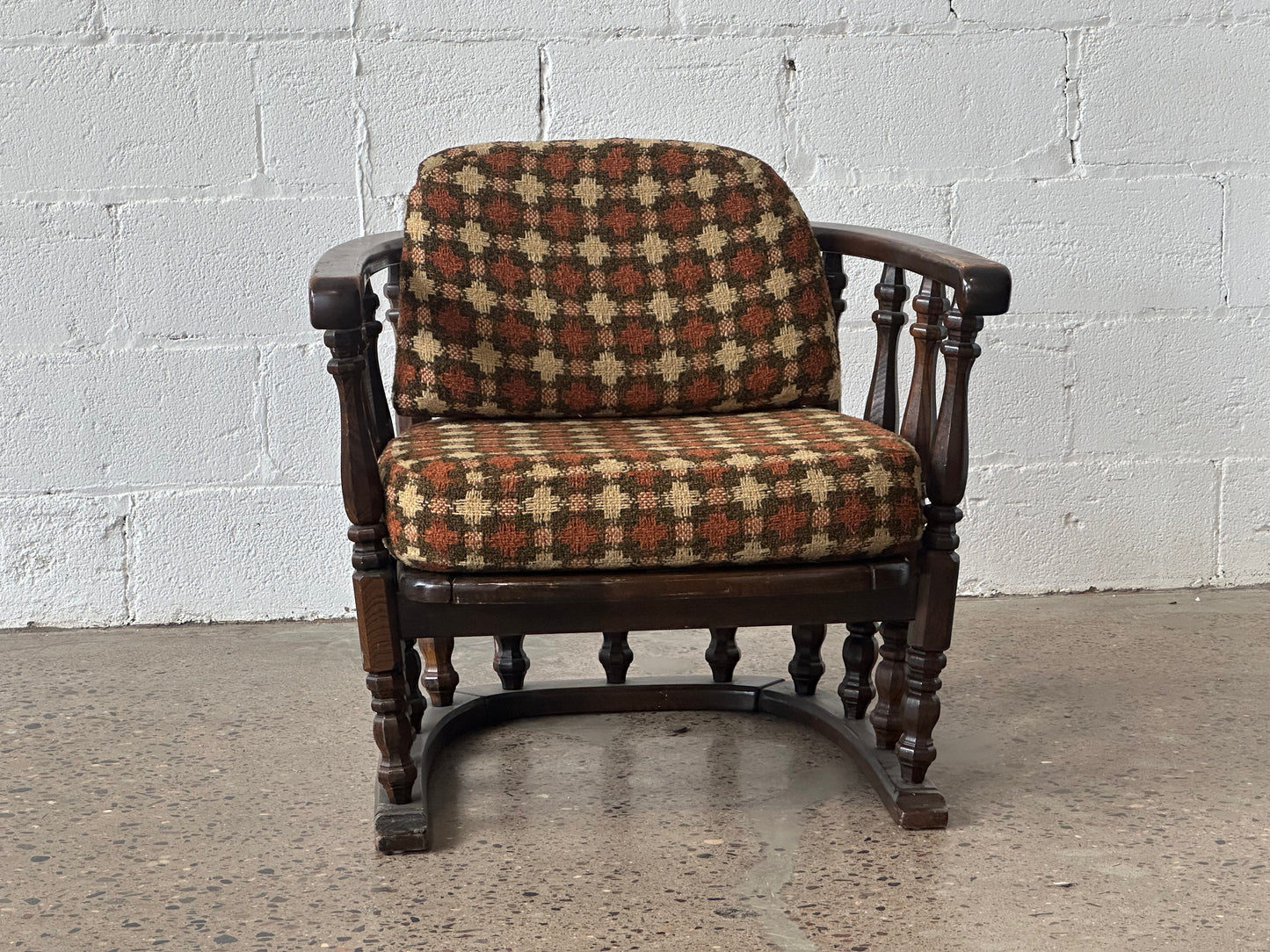 Orange Plaid Armchair
