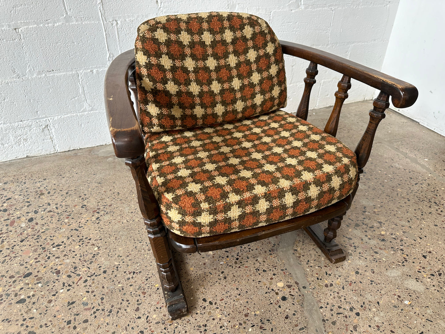 Orange Plaid Armchair