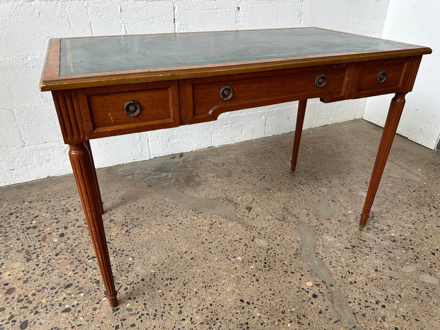 Green Leather Top Desk