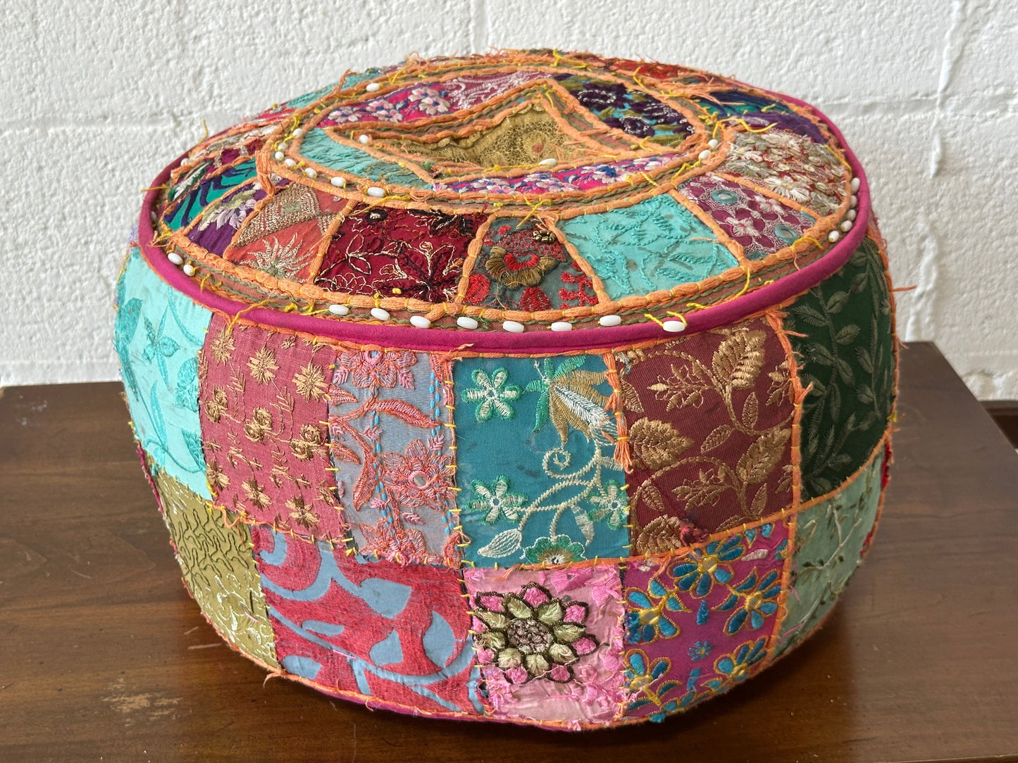 Bohemian Distressed Pouf