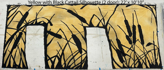 Cattail Silhouette Backdrop with 2 door openings