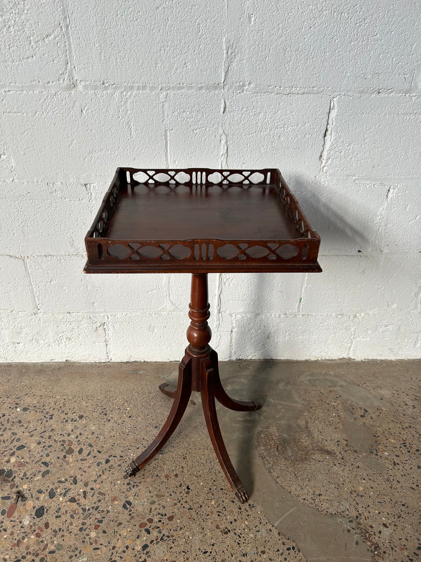 Square Top Side Table with Ornate Edging