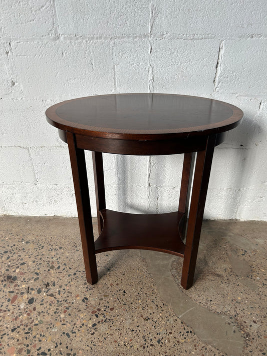 Oval Side Table with Inlay Edge