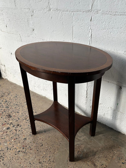 Oval Side Table with Inlay Edge