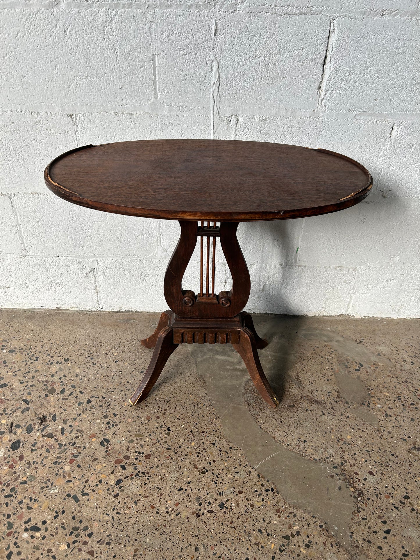 Oval Lyre Side Table