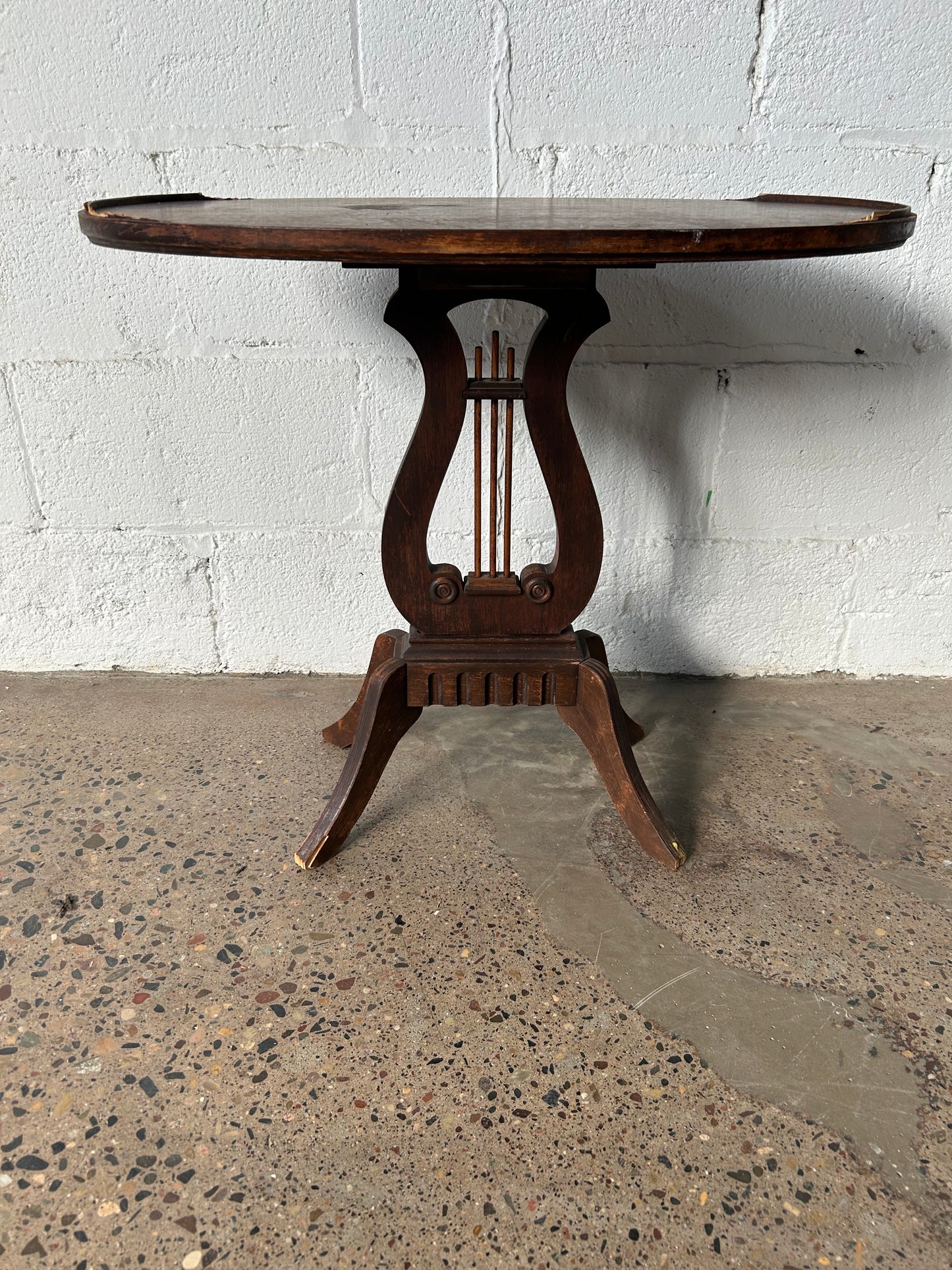 Oval Lyre Side Table