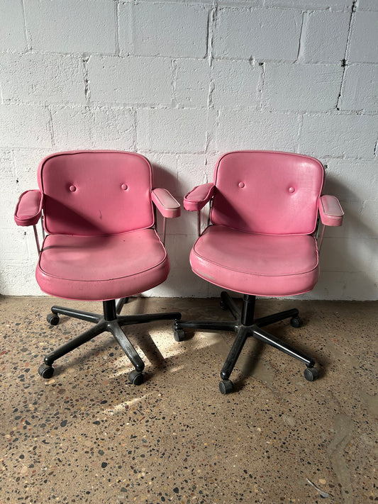 Rolling Pink Salon Chairs