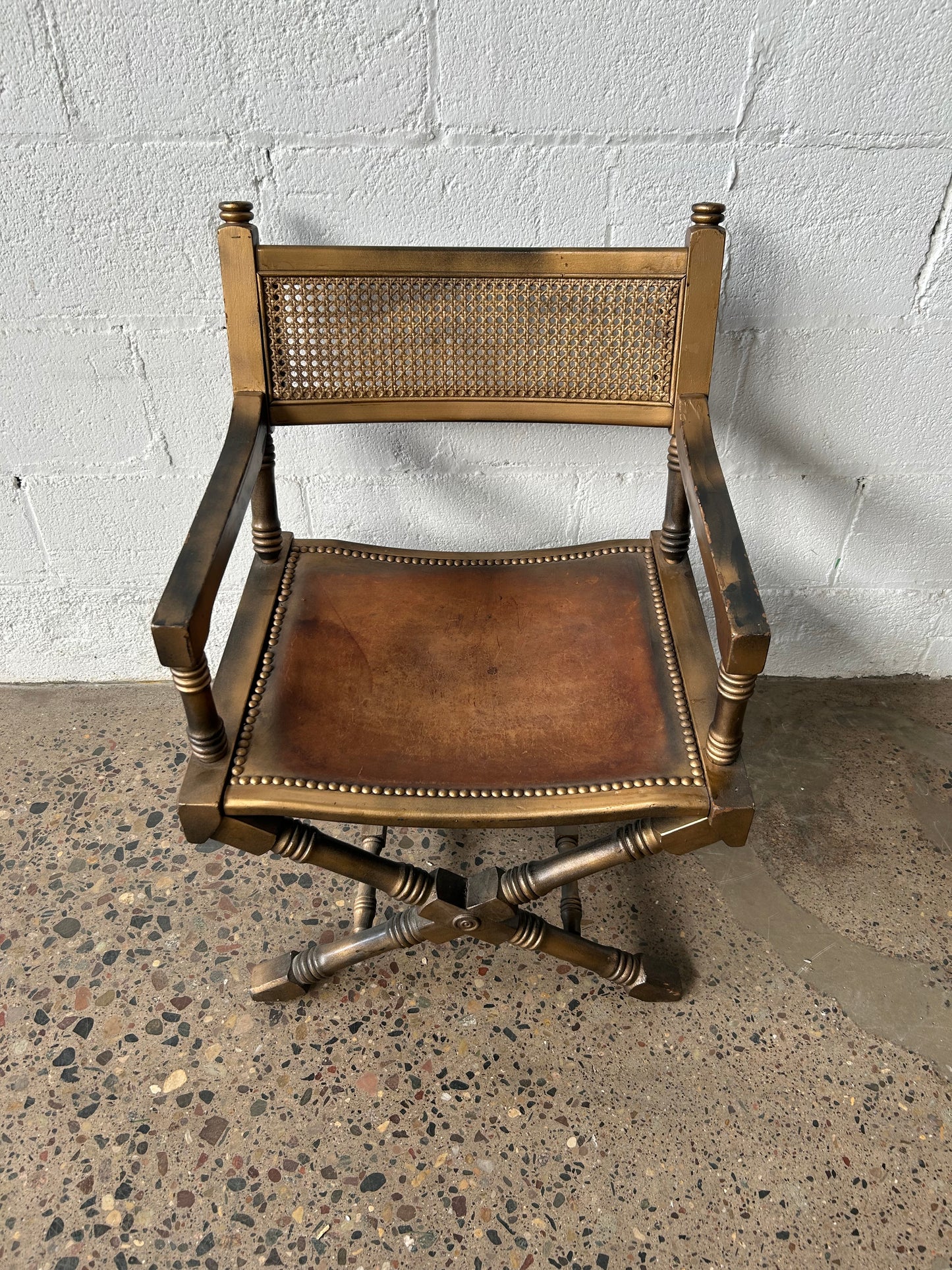 Gold Mid Century Regency Chair