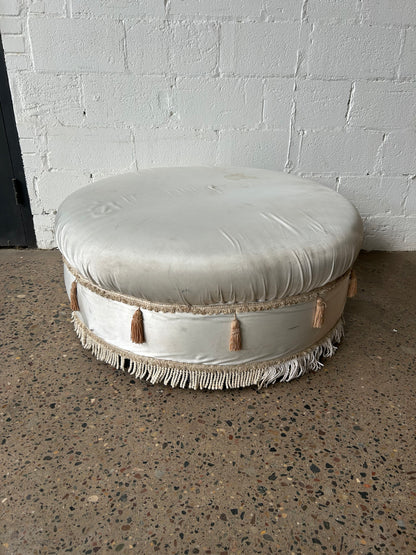 Large White Padded Ottoman