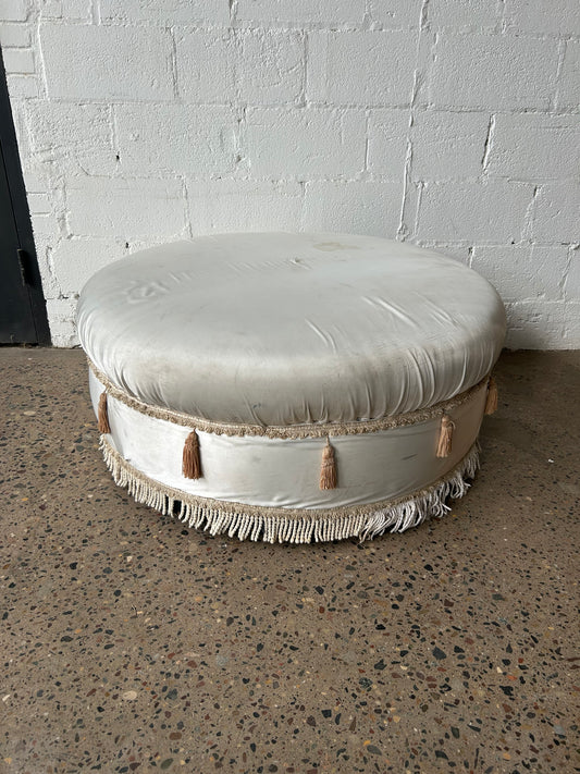 Large White Padded Ottoman