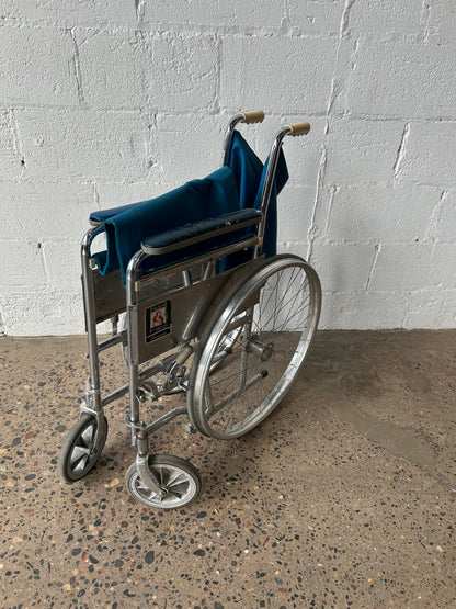 Blue and Chrome Wheelchair