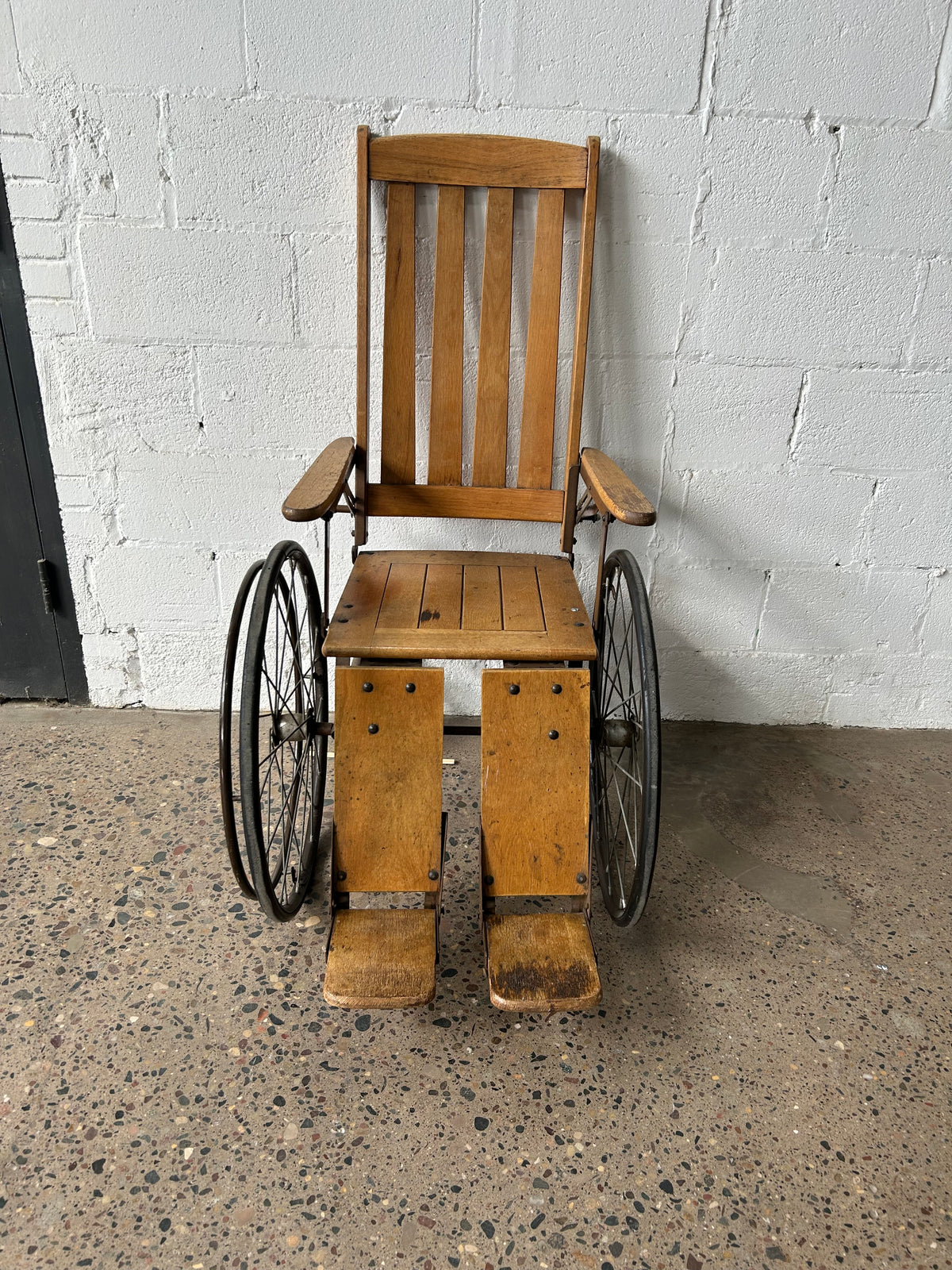 Wooden Slat Back Wheelchair