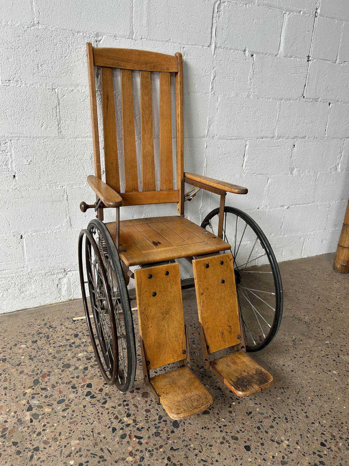 Wooden Slat Back Wheelchair