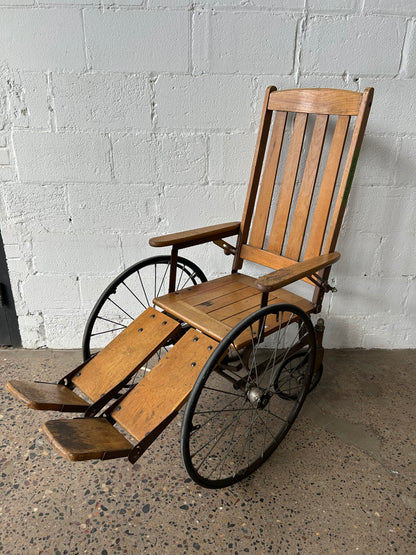 Wooden Slat Back Wheelchair