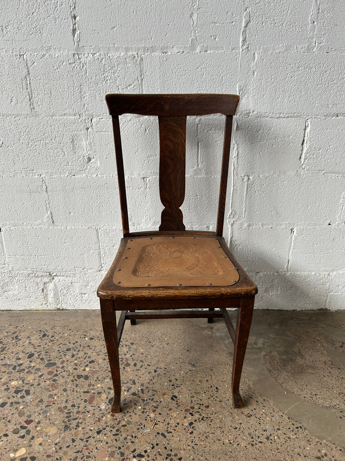 Splat Back Leather Embossed Seat