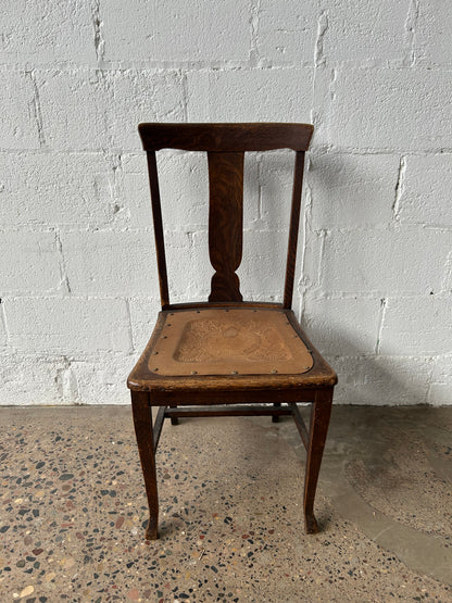 Splat Back Leather Embossed Seat