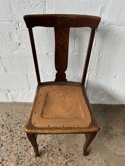Splat Back Leather Embossed Seat