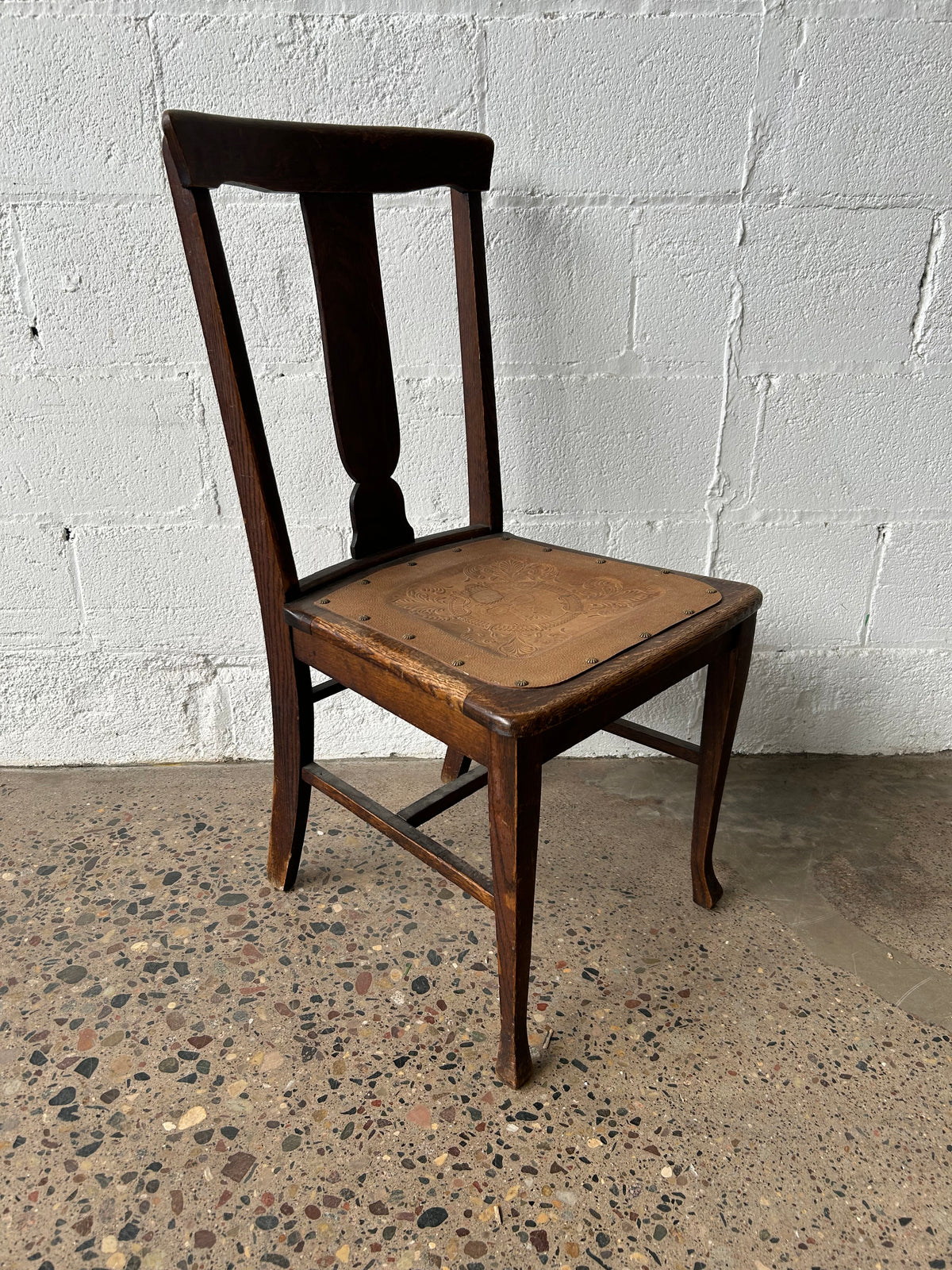 Splat Back Leather Embossed Seat