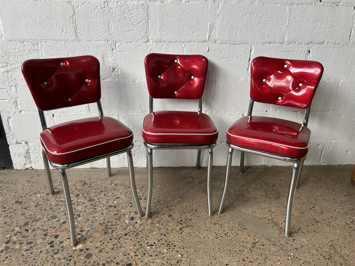 Red Sparkle Vinyl Chair (set of 3-4)