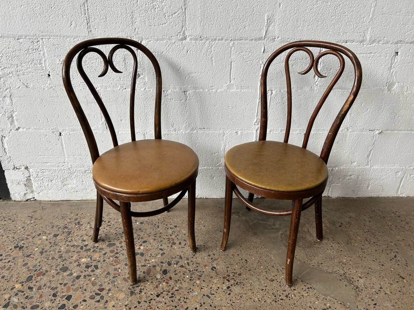 Heart Back Bentwood with Caramel Seats