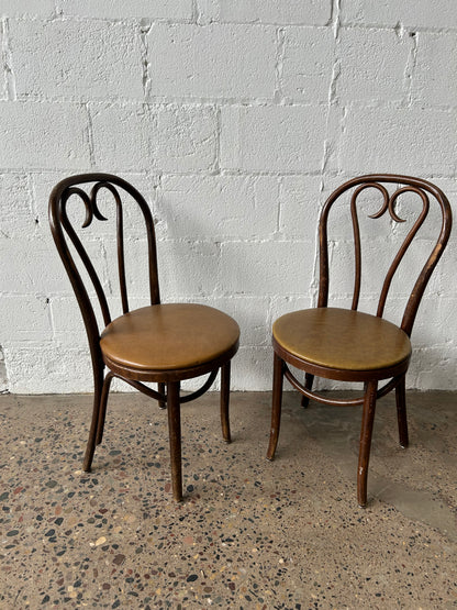 Heart Back Bentwood with Caramel Seats