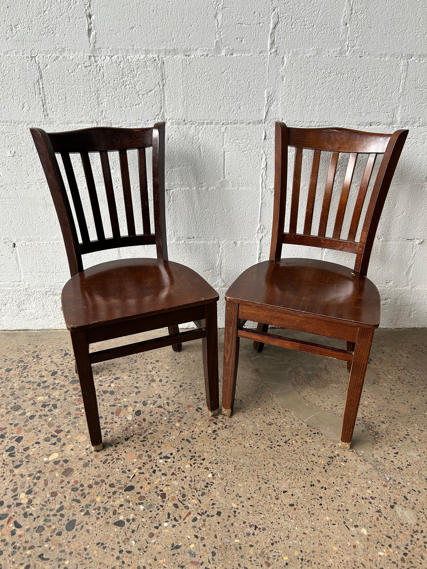 Dark Wood Slat Back Chairs (set of 6)