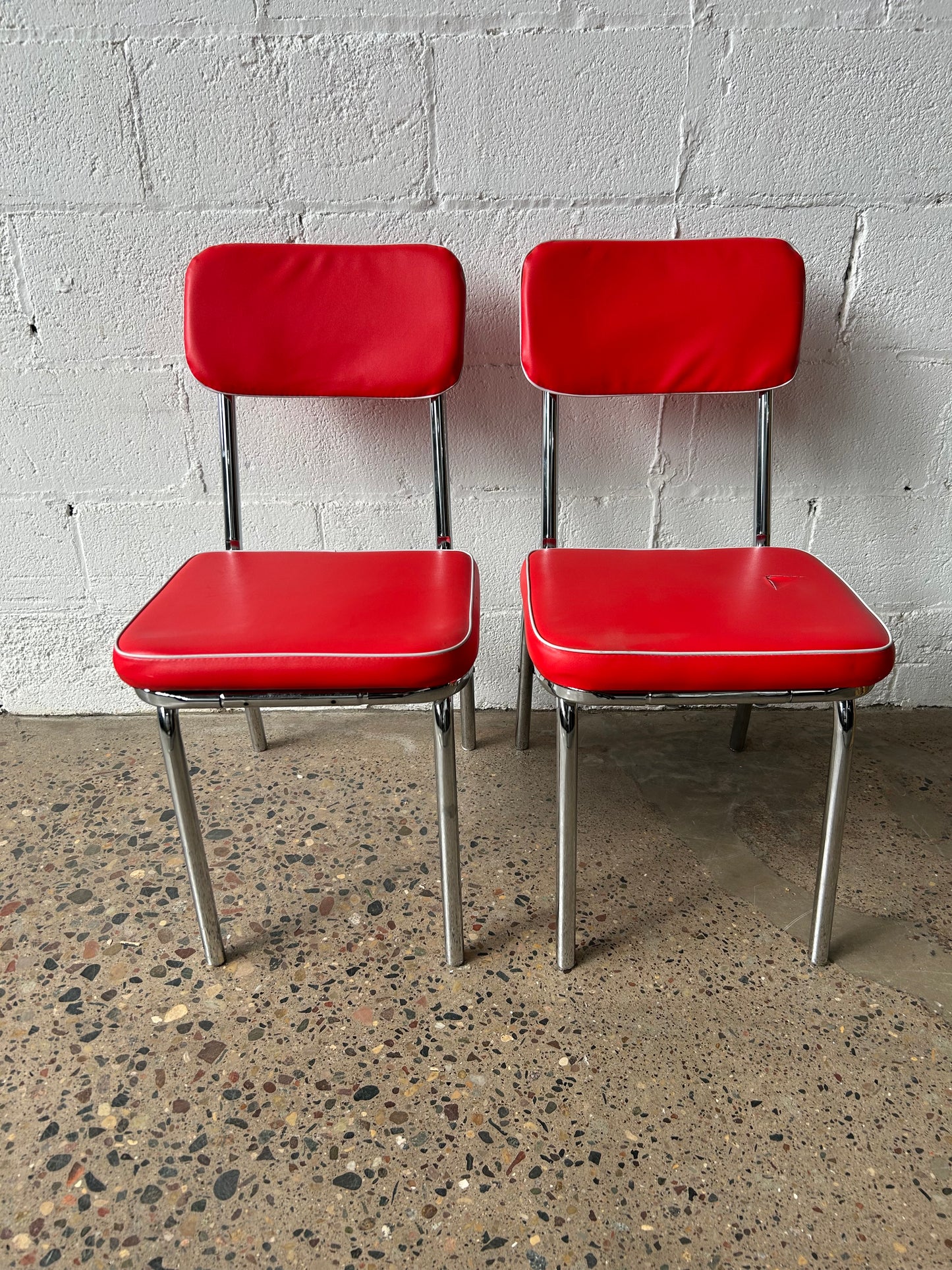 Red Vinyl Diner Chairs (set of 4)