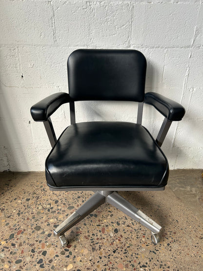 Black Vinyl Swivel Desk Chair