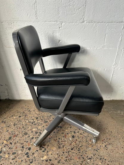 Black Vinyl Swivel Desk Chair